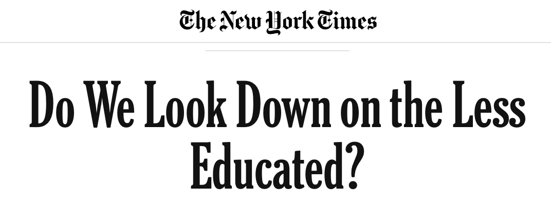 Заголовок New York Times с фразовым глаголом Look Down On
