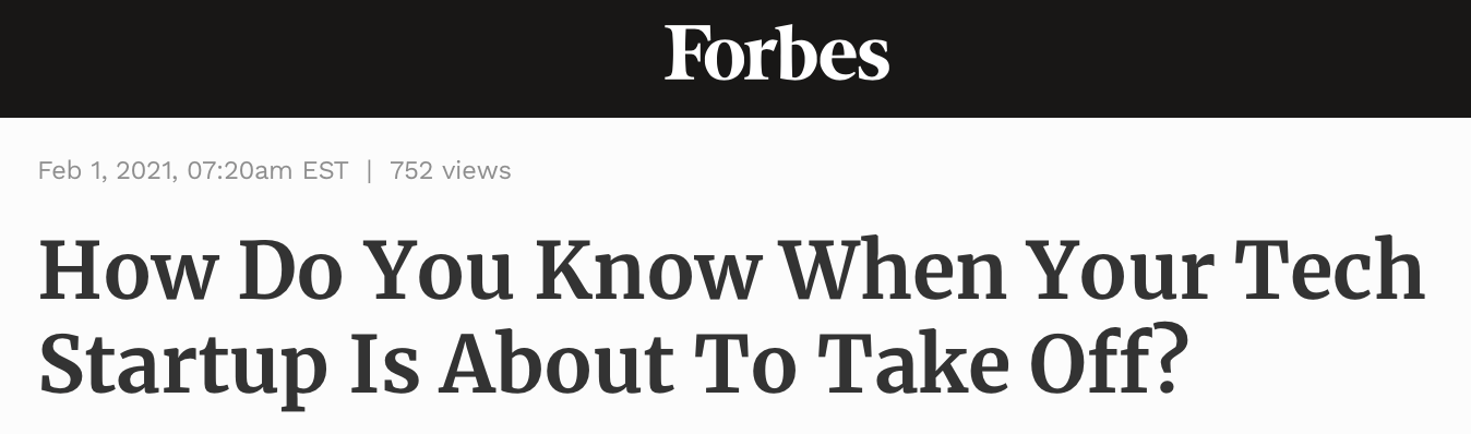 Заголовок Forbes с фразовым глаголом TAKE OFF